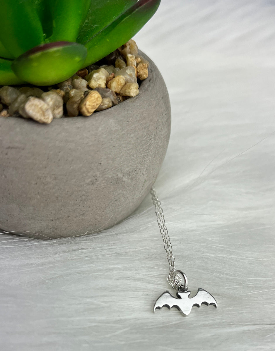 Silver bat store necklace