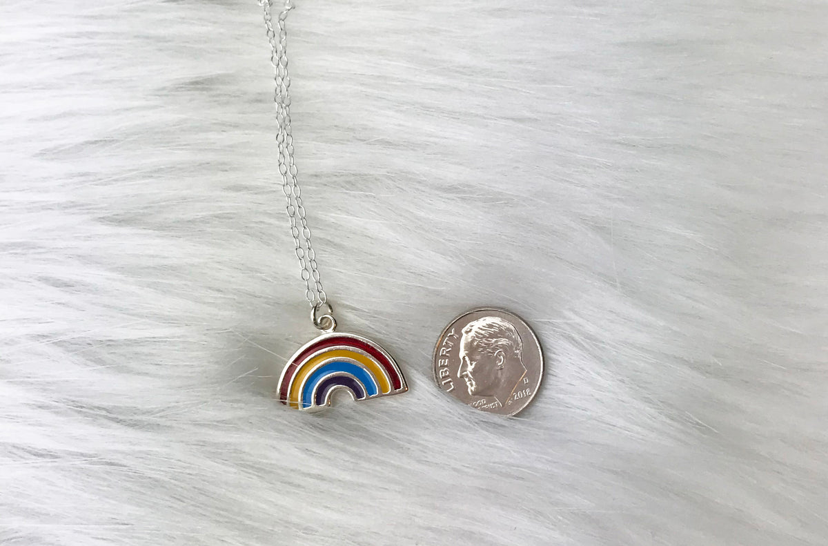 Blessed By Our Rainbow Never Forget Our Storm Sterling Silver Necklace