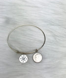 Daughter Off To College Gift Compass Bangle Sterling Silver