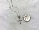 Unisex Cross for Christening Or Baptism Sterling Silver Infant Necklace