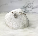 Daughter In Law Just Like You Quote Meaningful Gift Idea Sterling Silver Heart Bangle