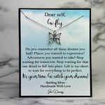 Go Fly Self-Love Affirmation Keepsake Sterling Silver Butterfly Necklace