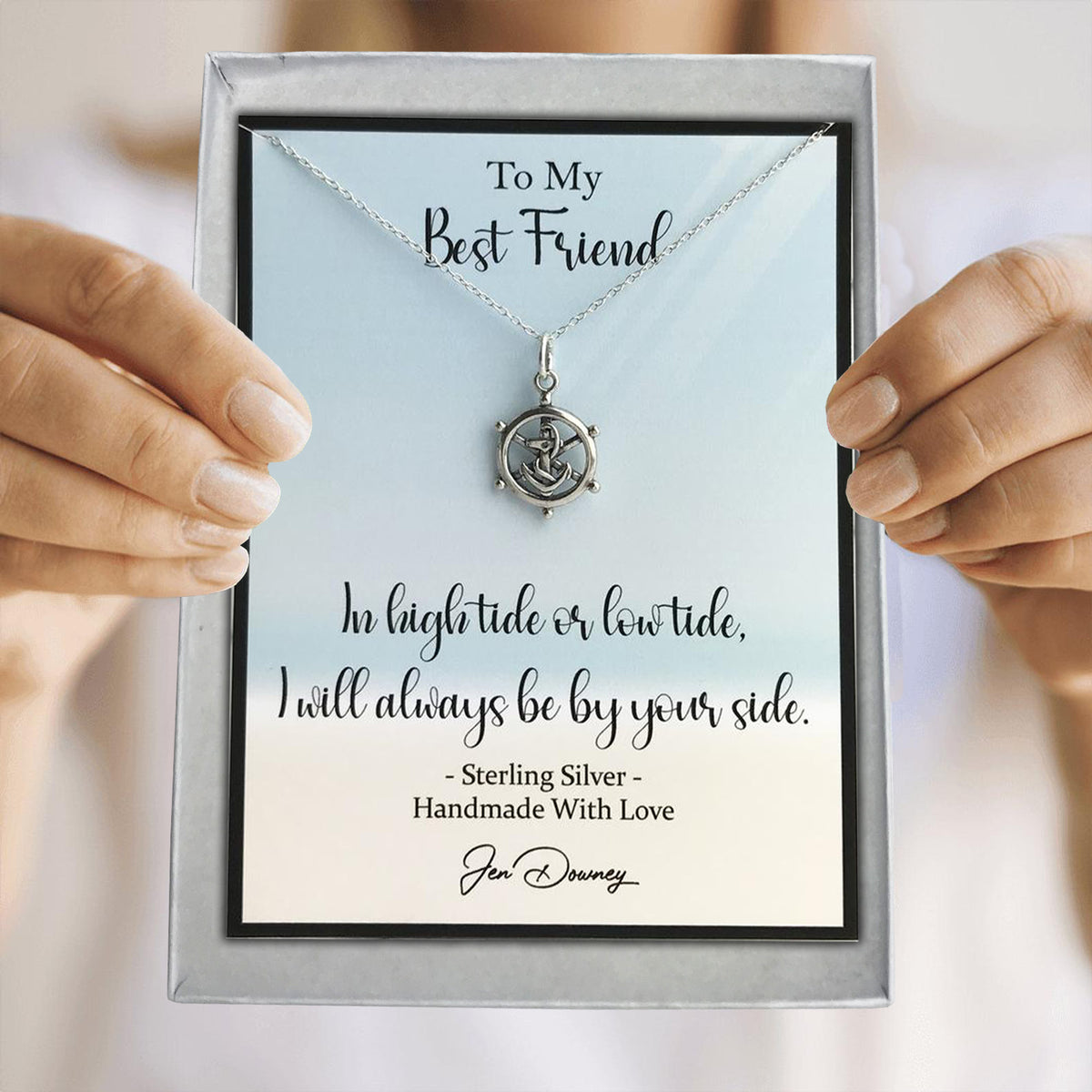 Always By Your Side High or Low Tide Friendship Quote Anchor Necklace – Jen  Downey