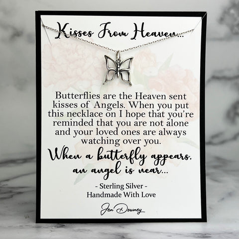 kisses from heaven butterfly quote