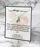 Loss of Sister Sympathy Cardinal Sterling Silver Necklace