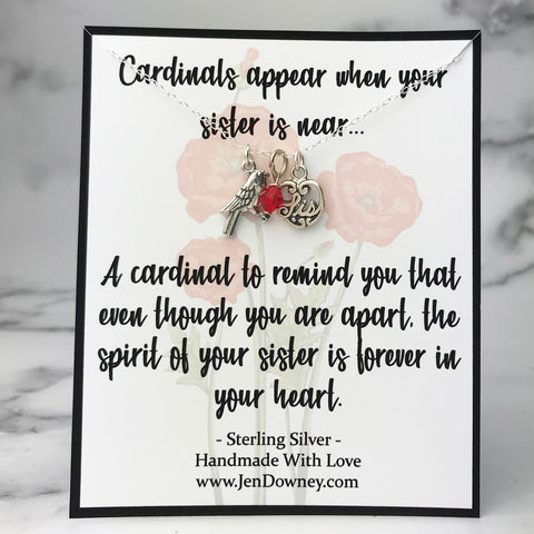 cardinal sister sympathy quote meaningful gift idea loss of sister