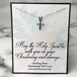Unisex Cross for Christening Or Baptism Sterling Silver Infant Necklace