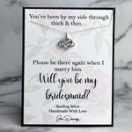 Will You Be My Bridesmaid Gift Idea Sterling Silver Infinity Heart Necklace