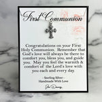 First Communion Gift For Girl Sterling Silver Cross Necklace