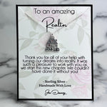 Thank You Gift For Realtor Sterling Silver Cozy Home Necklace