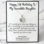 Meaningful 21st Birthday Gift For Daughter Sterling Silver Dandelion Necklace