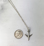 Bridesmaid Gift Sterling Silver Airplane Necklace
