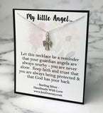 God Has Your Back Dainty Angel Necklace Sterling Silver