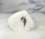 Too Perfect Miscarriage Quote Chunky Style Sterling Silver Cross Angel Wing Necklace Fresh Water Pearl
