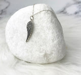 Thinking Of You Sympathy Gift Those We Love Quote Angel Wing Pendant Sterling Silver