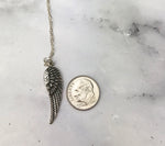 Large Angel Wing Bridesmaid Gift Sterling Silver Necklace