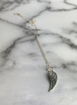 Friends Are Angels Who Lift Us Sterling Silver Angel Wing Necklace