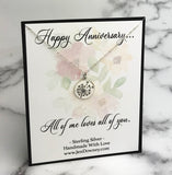 All Of Me Loves All Of You Anniversary Gift Sterling Silver Dandelion Necklace