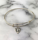 We Asked God For A Baby Miscarriage Quote Sterling Silver Baby Feet Bangle