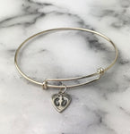 Too Perfect  For This World Miscarriage Bracelet Sterling Silver Baby Feet Heart