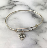 Too Perfect  For This World Miscarriage Bracelet Sterling Silver Baby Feet Heart
