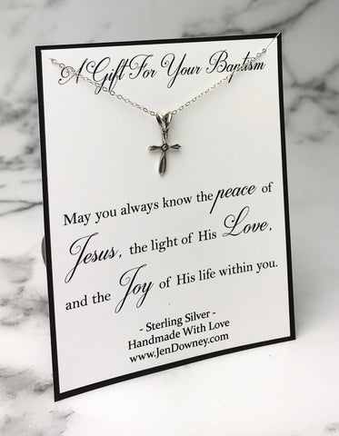 Amazon.com: Cross Kids Necklace for Girls, 925 Sterling Silver Necklace  Gift for Baptism, Handmade Necklaces, Little Girls Jewelry, Baptism Gift  for Godchild, Christian Jewelry, Gift from Godparents : Handmade Products