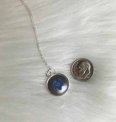 Forget me not tiny charm necklace – Remedy Design Shop