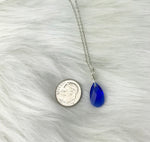 Heaven In A Raindrop Saying Blue Swarovski Crystal Necklace Sterling Silver