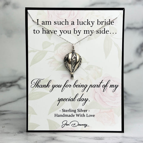 bridesmaid hot air balloon theme jewelry