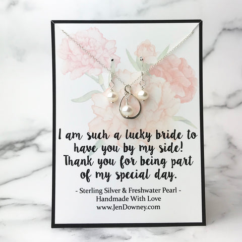 bridesmaid quote bridal party gift jewelry