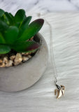 sterling silver banana necklace with bronze