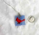 resin cardinal necklace