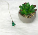 sterling silver christmas tree necklace