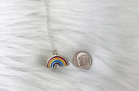 Silver rainbow necklace online