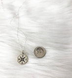Waves Of Change Quote Sterling Silver Compass Necklace