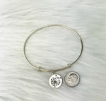 Wished For You Anniversary Gift For Her Sterling Silver Dandelion Bangle