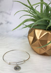 21st Birthday Wish Sterling Silver Dandelion Bangle Bracelet