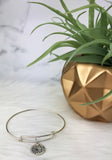 21st Birthday Wish Sterling Silver Dandelion Bangle Bracelet