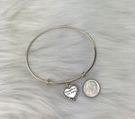 Daughter In Law Wedding Gift Sterling Silver Bangle Heart Charm