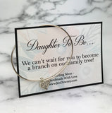Daughter In Law Welcome To The Family Sterling Silver Tree Charm Bangle