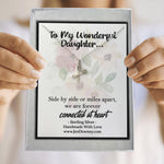 daughter quote side by side or miles apart connected at heart
