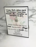 Daughter Gift Wishes Come True Quote Sterling Silver Dandelion Jewelry