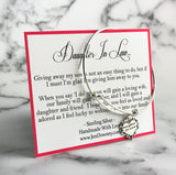 Daughter In Law Wedding Gift Sterling Silver Bangle Heart Charm