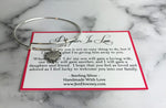 Daughter In Law Wedding Gift Sterling Silver Bangle Heart Charm