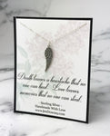 Sympathy Gift For Her Love Leaves Memories Sterling Silver Angel Wing Necklace