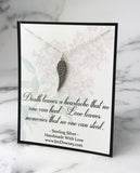 Sympathy Gift For Her Love Leaves Memories Sterling Silver Angel Wing Necklace
