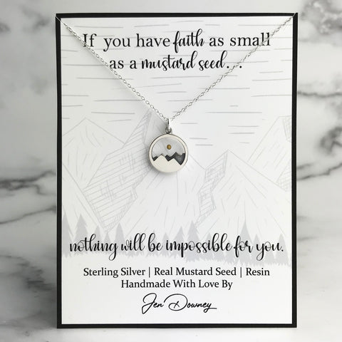 mustard seed mountain necklace sterling silver