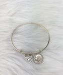 Daughter In Law Welcome To The Family Sterling Silver Tree Charm Bangle
