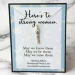 Here's To Strong Woman Sterling Silver Goddess Necklace Female Empowerment Gift