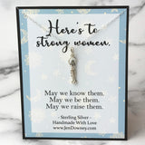 Here's To Strong Woman Sterling Silver Goddess Necklace Female Empowerment Gift
